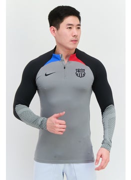 Men Slim Fit Long Sleeve Football Jersey, Grey