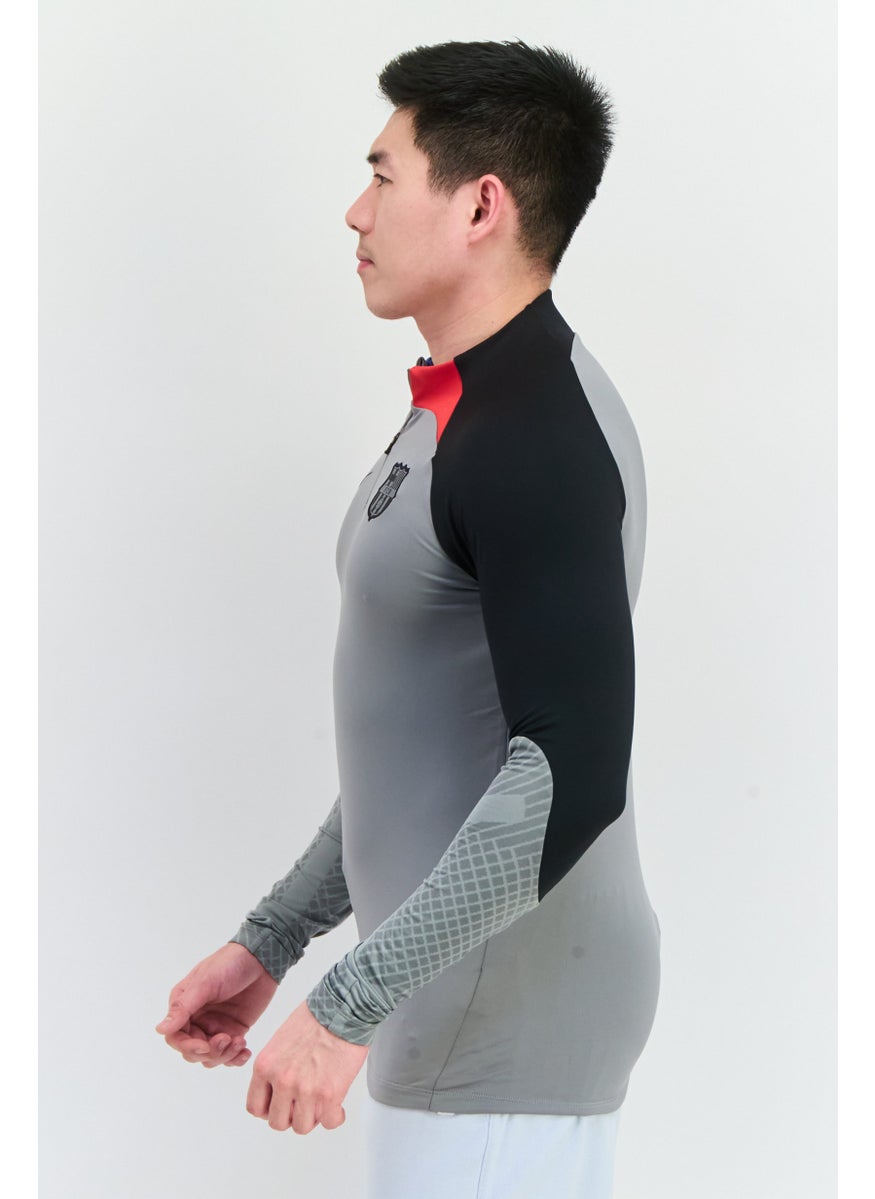 Nike - Men Slim Fit Long Sleeve Football Jersey, Grey - Image 1