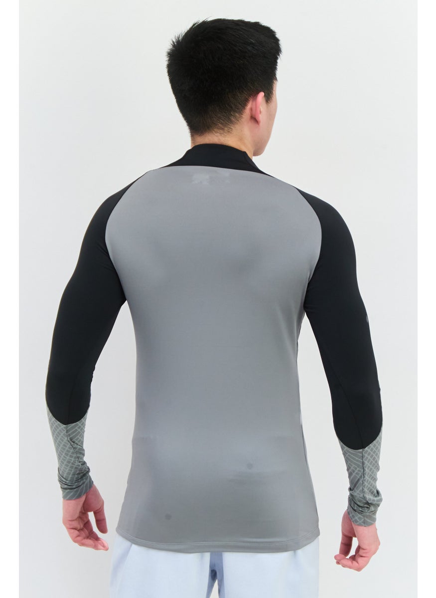 Nike - Men Slim Fit Long Sleeve Football Jersey, Grey - Image 1