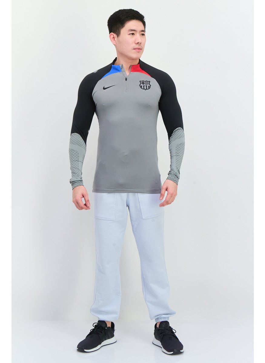 Nike - Men Slim Fit Long Sleeve Football Jersey, Grey - Image 1