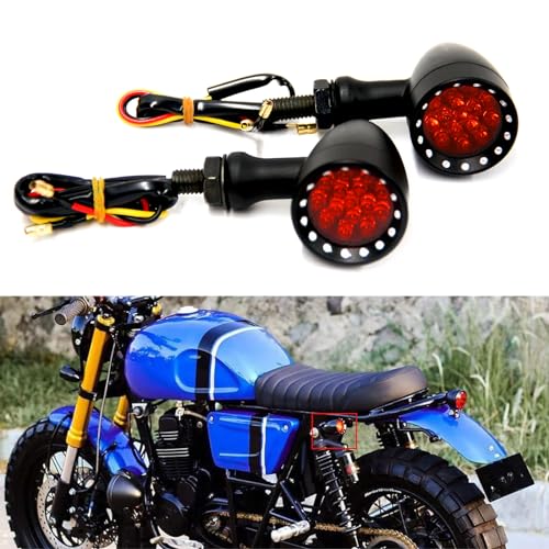 Rich Choices Red CNC Motorcycle Bullet LED Turn Signal Light Blinker Indicator Front Rear Tail Light Compatible with Honda Harley Yamaha Suzuki Chopper - Image 4