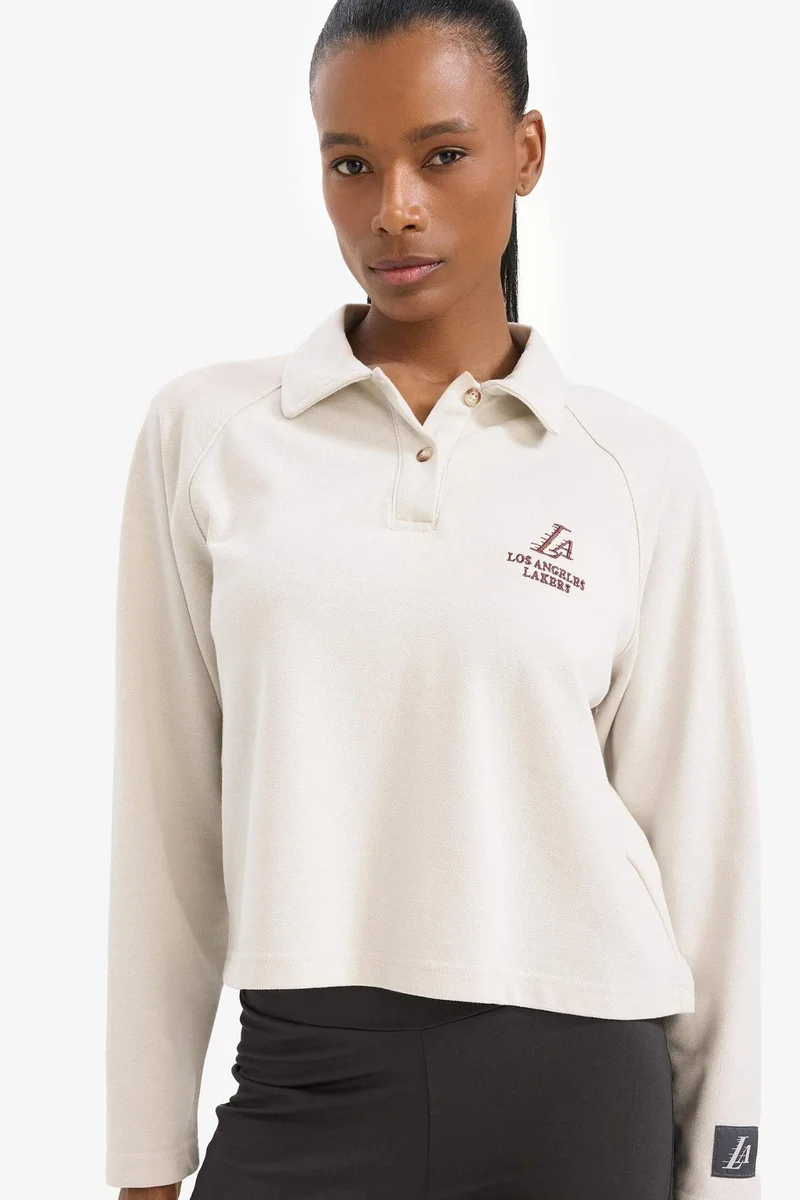 DeFacto DeFactoFit NBA Los Angeles Lakers Pique Sports Sweatshirt