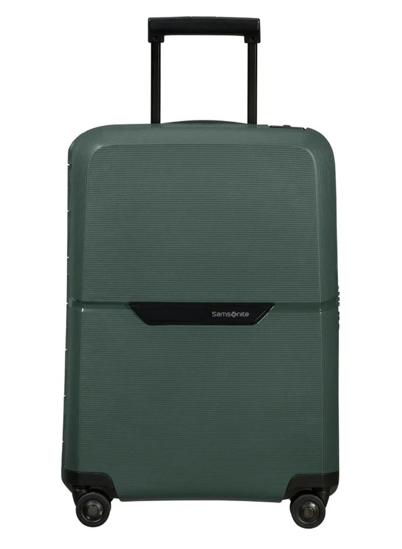 Samsonite forest green magnum eco suitcase cabin size 55 cm / 20 inch, 4 spinner wheels, polypropylene, forest green|removable divider pads|recyclex material technology|3 point locking system|id tag - 5 years international warranty  | Best Price UAE