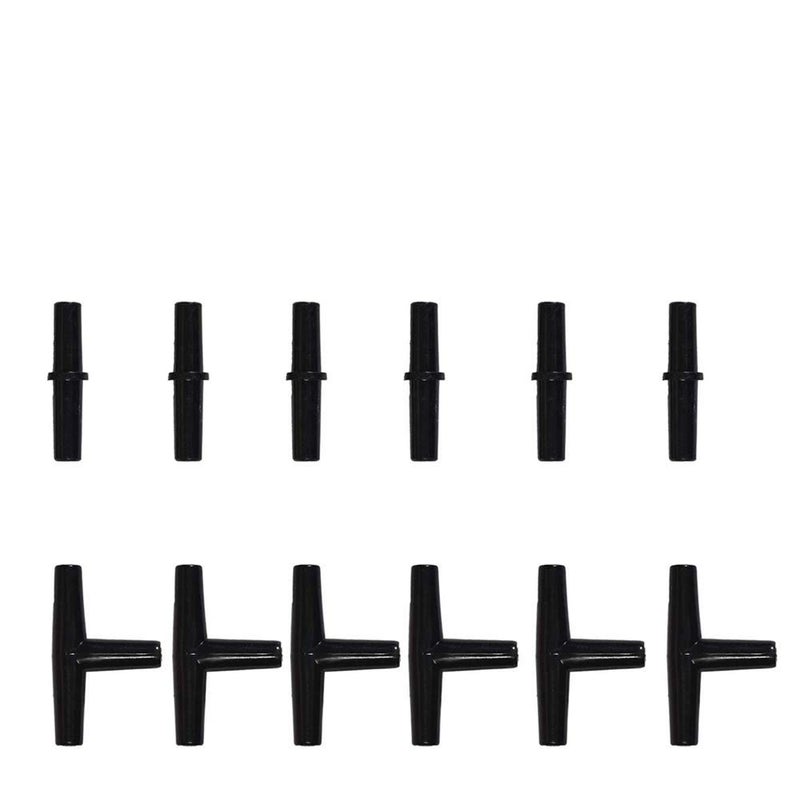 JIH Aquarium 50 Feet Standard 3/16" Black Flexible Airline Tubing with Black Plastic Connectors for Fish Tank,Terrariums, and Hydroponics - Image 2