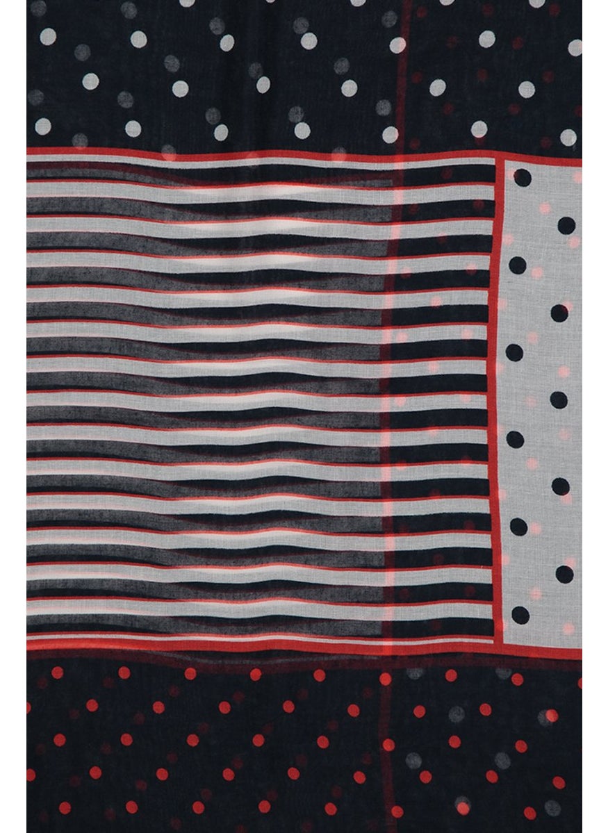 Tchibo Loop Scarf 160 x 100 cm, Navy and Red  - Image 2