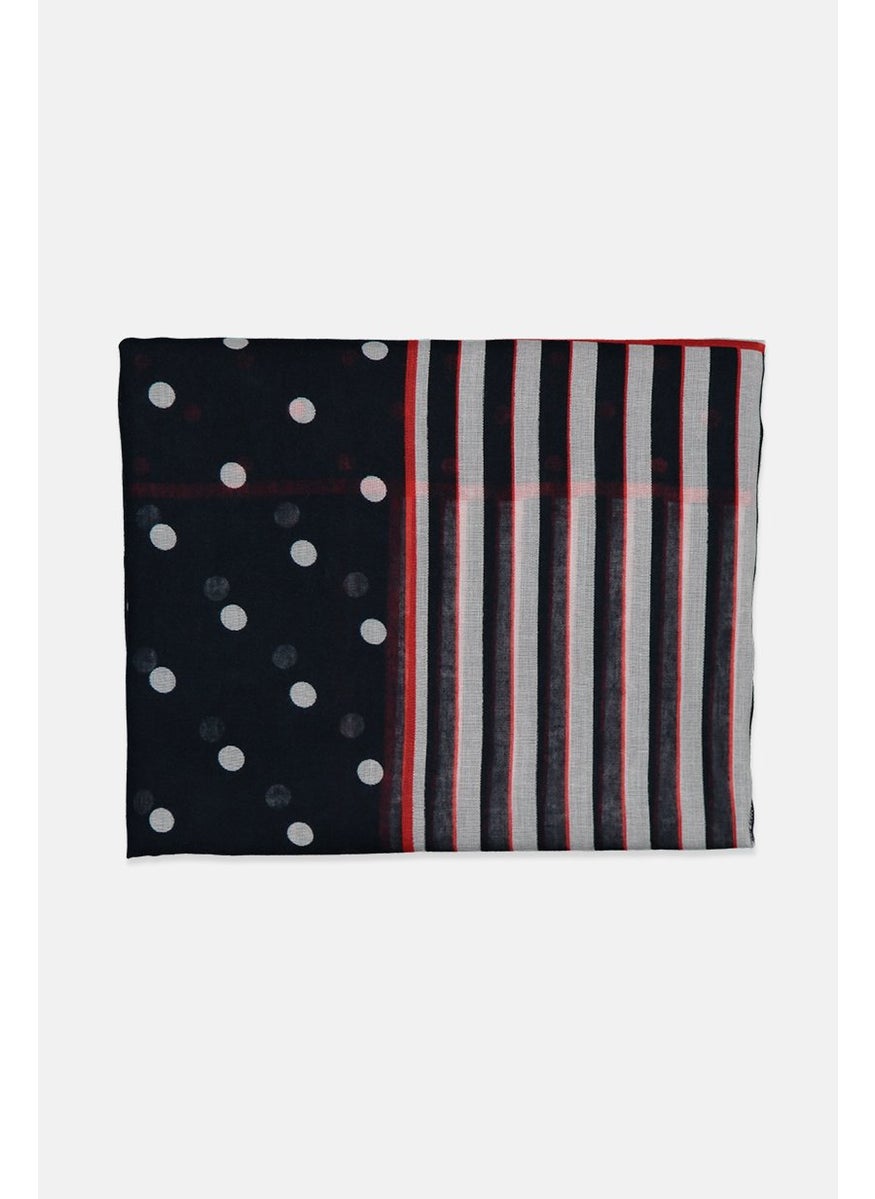 Tchibo Loop Scarf 160 x 100 cm, Navy and Red  - Image 3