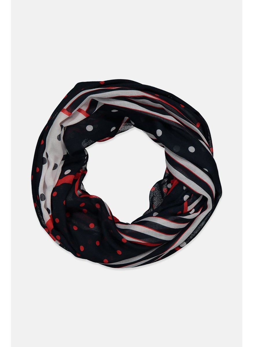 Tchibo Loop Scarf 160 x 100 cm, Navy and Red  - Image 1
