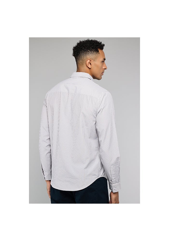R&B Striped Shirt with Button-Down Collar and Long Sleeves - Image 5