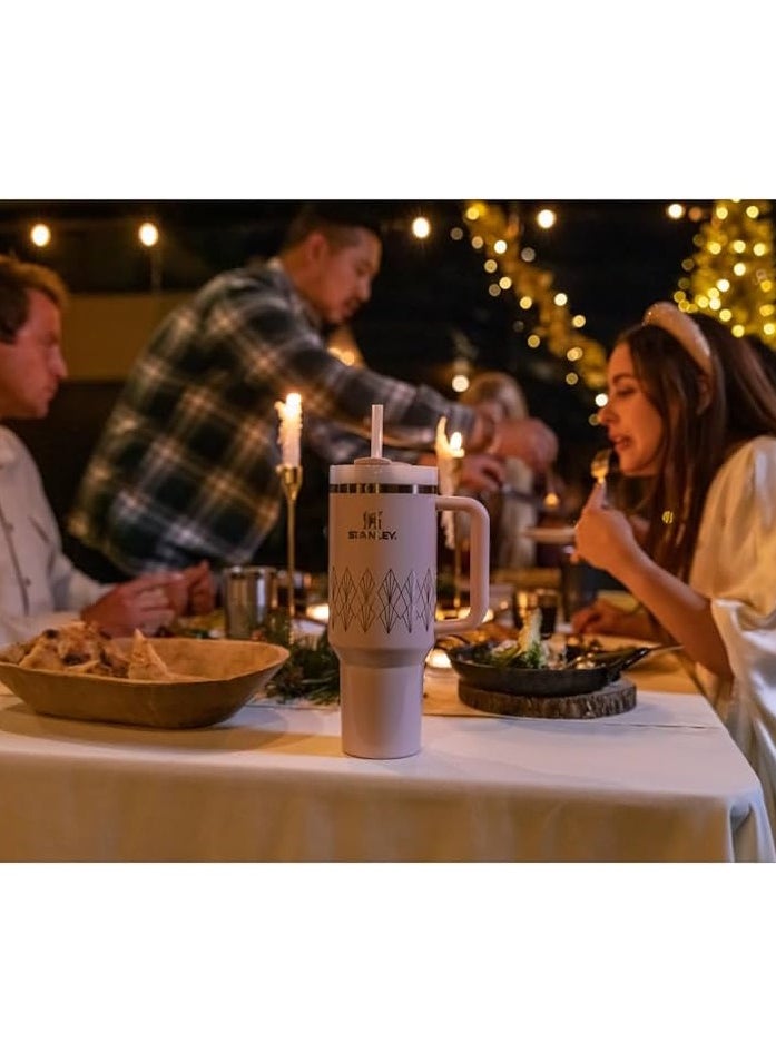 Stanley - Officel 2034 - Stanley Quencher H2.O FlowState™ Tumbler 40oz Blush Gloss Deco  for Water, Iced Tea or Coffee, Smoothie and More, Rose Quartz 2.0, 40oz Stanley Cup - Image 1