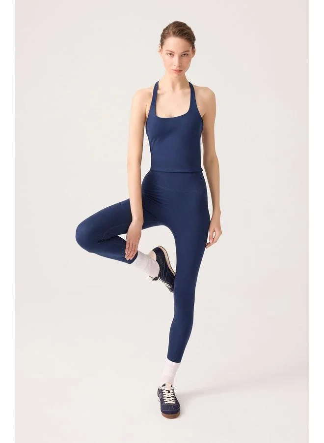 Los Ojos x Ece Navy Halter Neck Top Halter Tank.