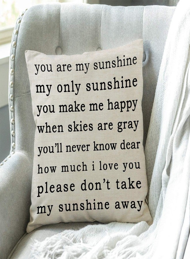 Swono You are My Sunshine Farmhouse Pillow, Song Lyrics Presents, Happiness Quote Living Room Throw Pillow, Pillow Covers - Image 3