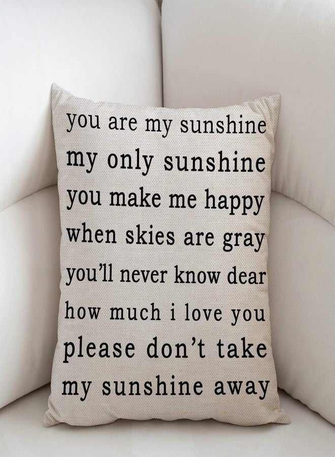 Swono You are My Sunshine Farmhouse Pillow, Song Lyrics Presents, Happiness Quote Living Room Throw Pillow, Pillow Covers - Image 2