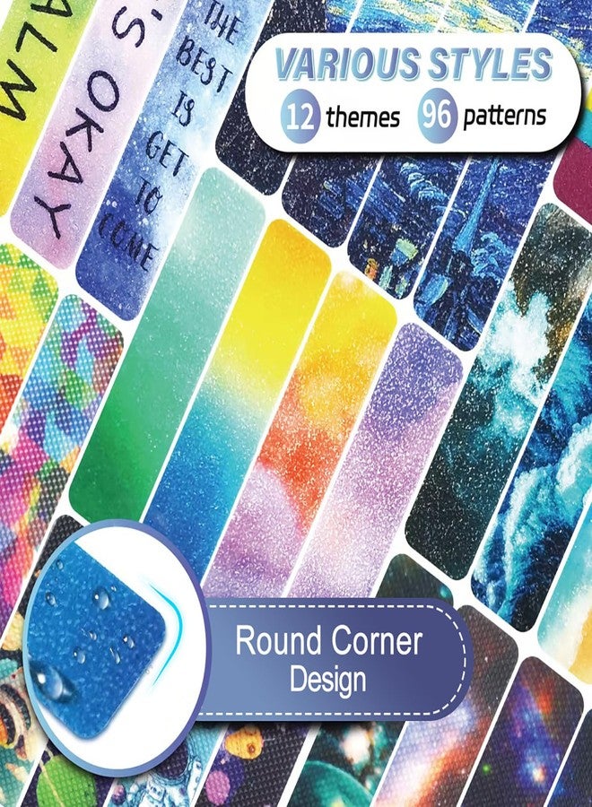 TOEMUR 96 Pieces Unique Calm Strips for Anxiety Sensory Stickers - 2 Textured Surface Patterns - Office & Classroom Desk - Relieve Adult & Teen Stress - Image 3