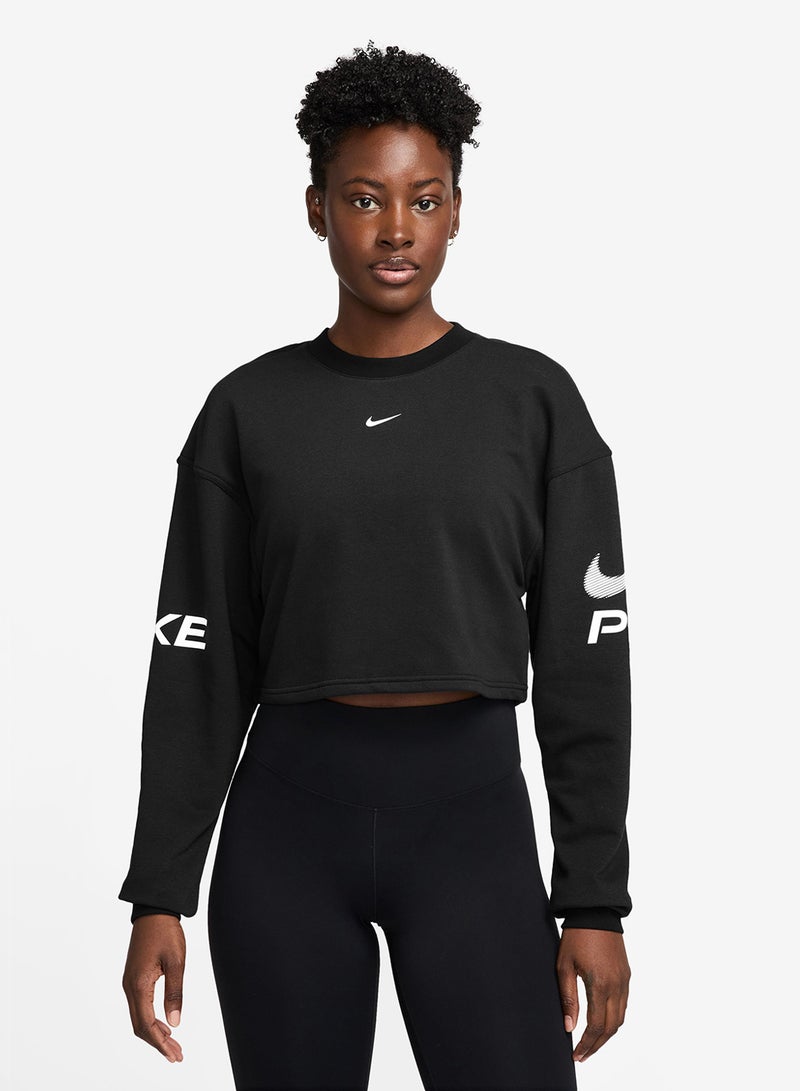 Nike Pro Dri-Fit Fleece Graphic Crewneck Sweatshirt - Image 1