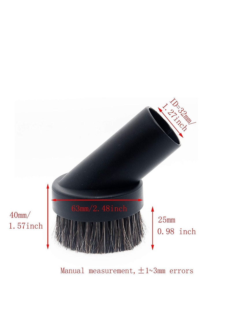 Y&D Round Dust Brush 1.25" 25MM Cleaner Vacuum Attachment Soft Bristles Replacement with 1-1/4" to 1-3/8" Hose Adapter  - Image 4