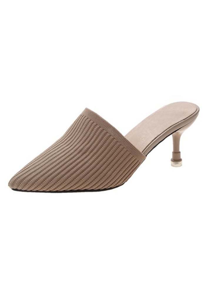 Rup Art Women’s Lightweight Comfy Heels – Simple Pointed Toe Slip-On Slippers – Stylish Daily Wear Shoes  - Image 1