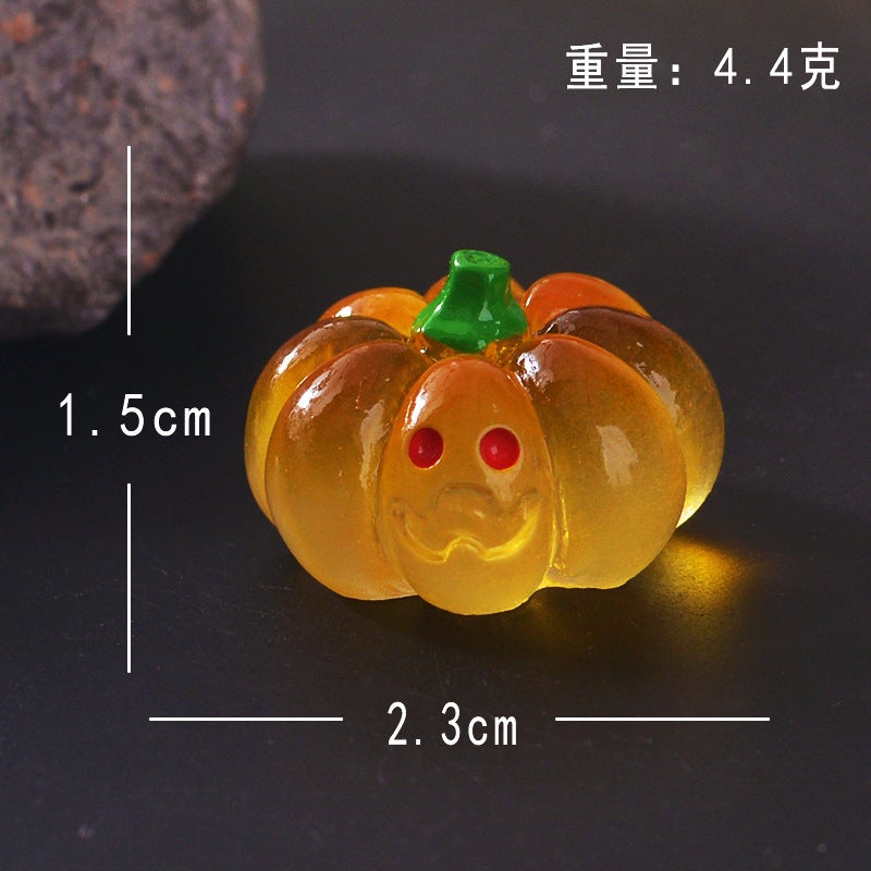 New Halloween Glowing Ghost Pumpkin Ornament Short pumpkin-jelly luminous yellow