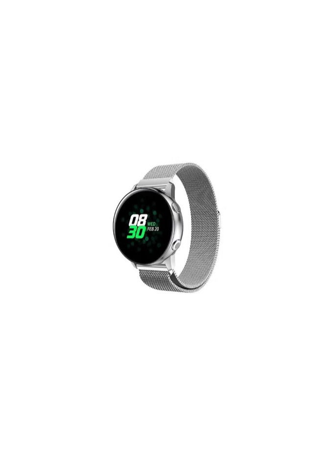 CATANES - Samsung Galaxy Watch Active / Active 2 / Galaxy Watch 4 / Watch 4 Classic Milanese Stainless Steel Band 20mm Replacement Strap Silver - Image 1