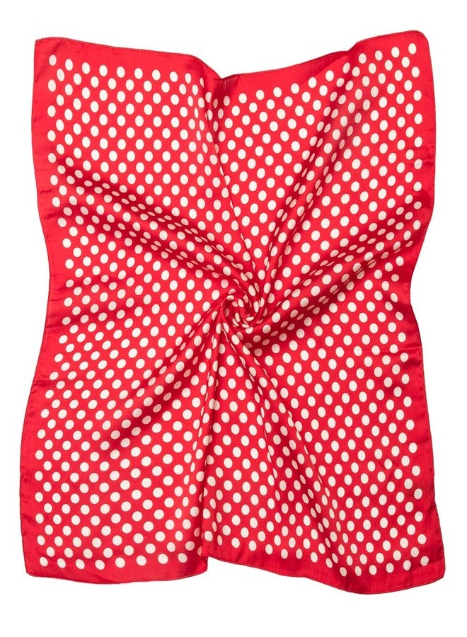 NaSoPerfect Silk Like Scarf Small Square Handkerchief Dots Neck Scarfs for Women Red 21.65" x 21.65" - Image 3