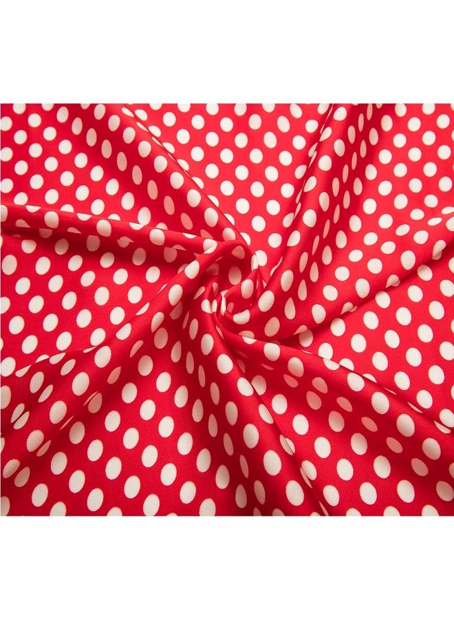 NaSoPerfect Silk Like Scarf Small Square Handkerchief Dots Neck Scarfs for Women Red 21.65" x 21.65" - Image 5
