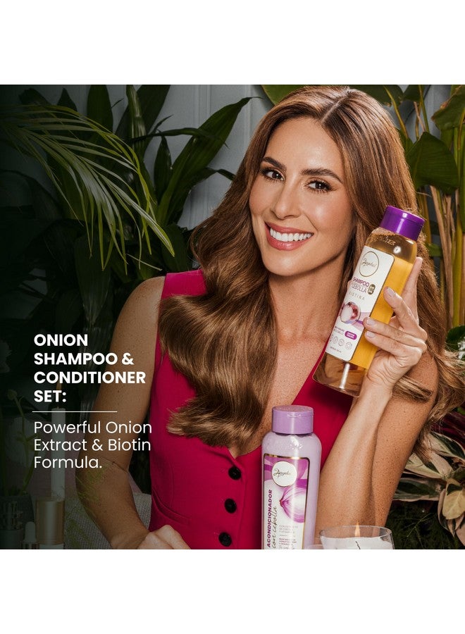 ANYELUZ Anyeluz Onion Shampoo and Conditioner Set - Enriched with Onion Extract and Biotin, Cleanses and Reduces Oiliness, Strengthens and Revitalizes, Suitable for All Hair Types  - Image 2