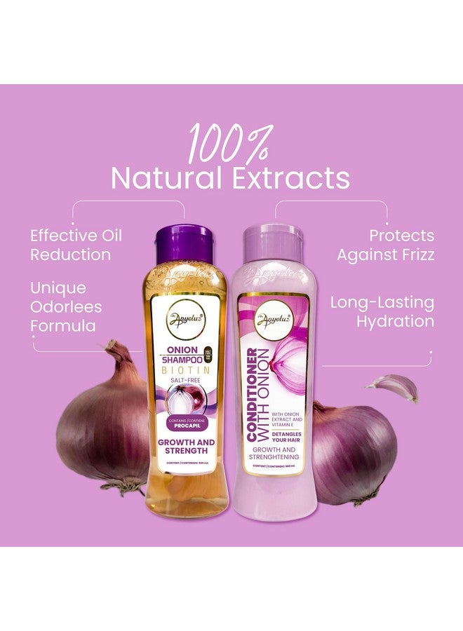 ANYELUZ Anyeluz Onion Shampoo and Conditioner Set - Enriched with Onion Extract and Biotin, Cleanses and Reduces Oiliness, Strengthens and Revitalizes, Suitable for All Hair Types  - Image 3