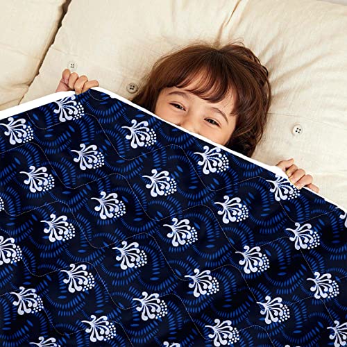 Divine Casa 120 GSM Microfiber Reversible Kids Single Bed Comforter | Ultra-Soft Toddler Blanket | Lightweight & Cozy | All-Season Bedding for Babies & Kids | 135 x 100 cm, Medieval Blue - Image 1
