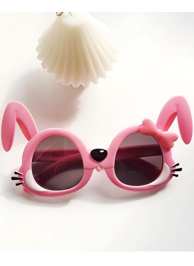 DTBG 2 Pairs Adorable Cartoon Bunny-Ear Kids Sunglasses - Photo-Ready Style & UV400 Eye Protection(Pink/White)  - Image 5