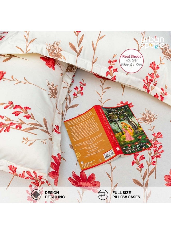 Urban Space ملاءة سرير قطن 100% 200 TC من أوربان سبيس لسرير مفرد مع غطاء وسادة واحد، ملاءة مفردة (أزهار الأوركيد - وردي، الحجم 58 x 90 بوصة) - Image 3