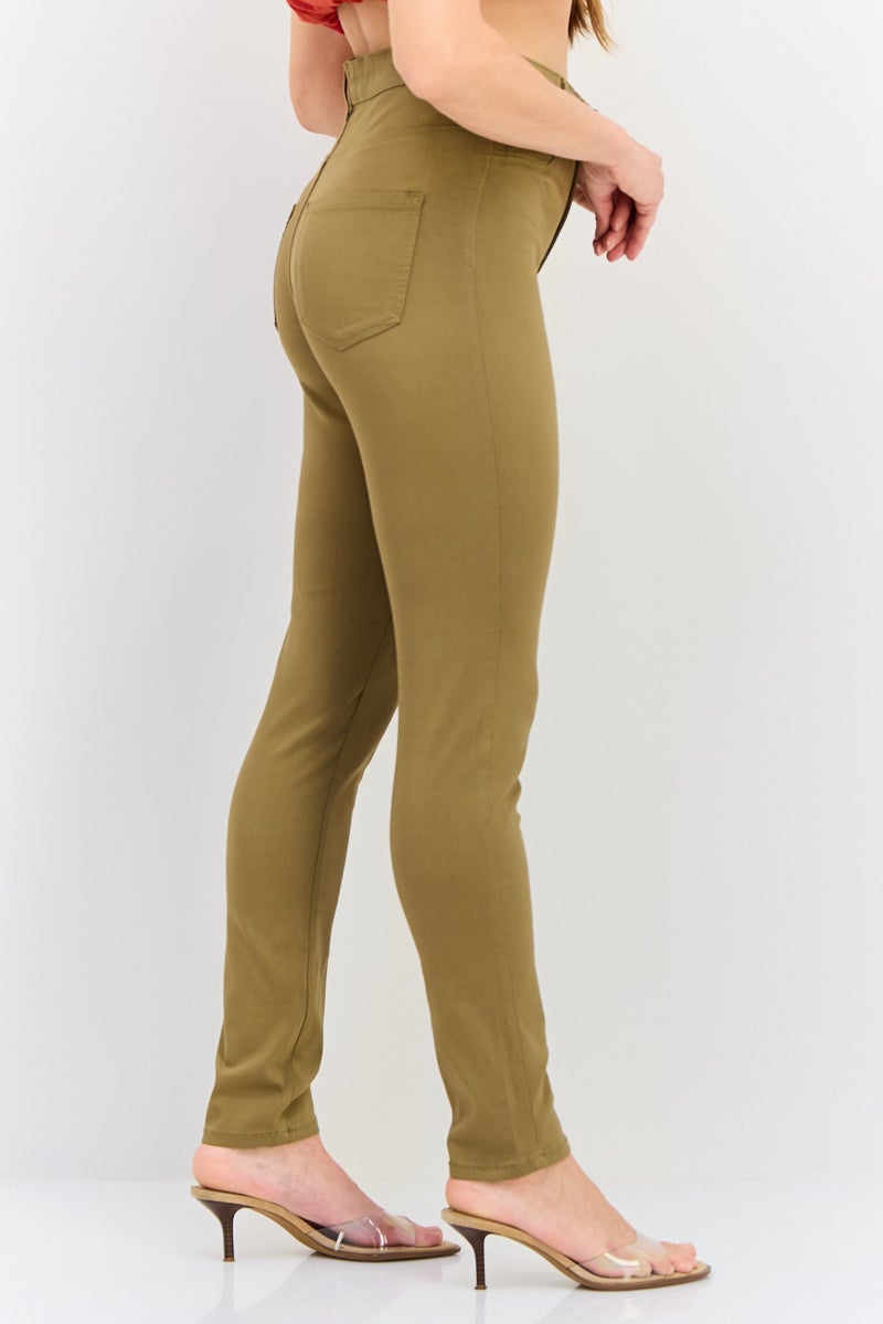 VERO MODA جينز ضيق قابل للتمدد للنساء، زيتوني - Image 3