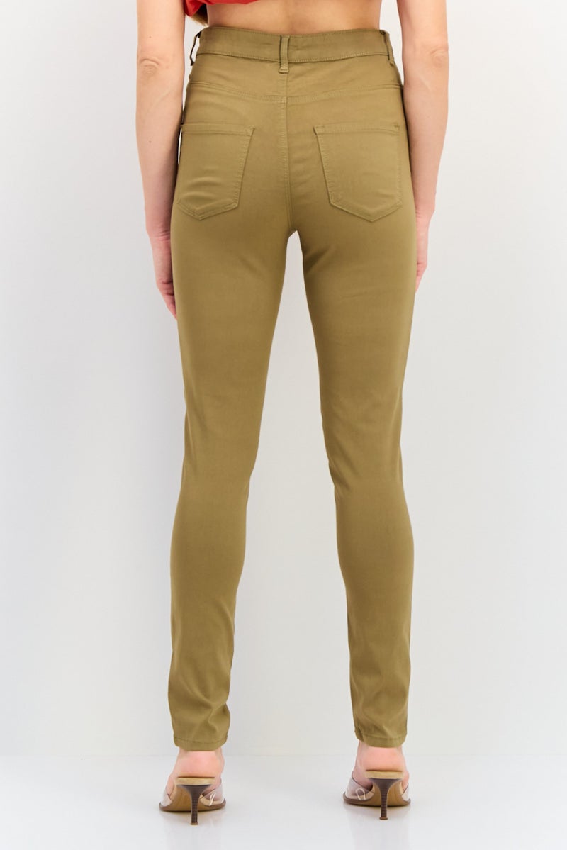 VERO MODA جينز ضيق قابل للتمدد للنساء، زيتوني - Image 4