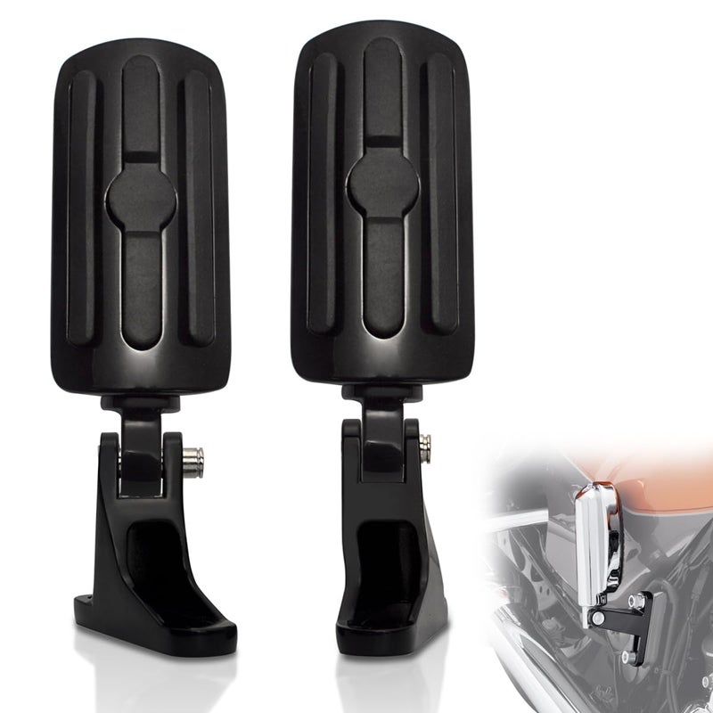 FOVPLUE Passenger Mini Footboard Passenger Footpegs wMount Kit for Harley Touring 19932025 CVO Electra Glide Road Glide Road King Street Glide Ultra Classic Ultra Limited Revival FLH Gloss Black2