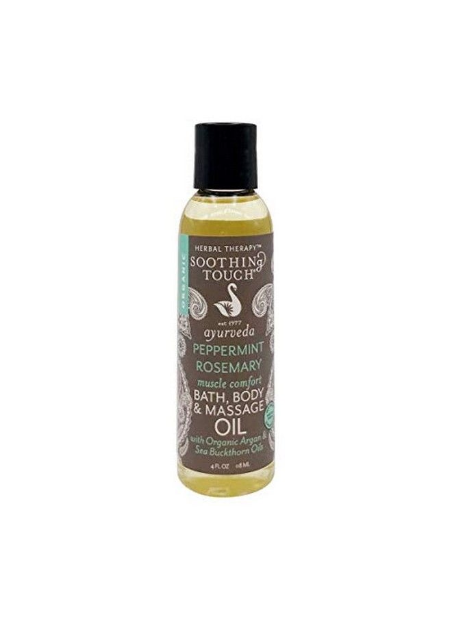 Soothing Touch Bath Organic Body & Massage Oil Peppermint Rosemary 4 Ounce  - Image 1