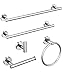 USHOWER 5-Piece Brushed Nickel Bathroom Hardware Set, Includes 24 Inch Towel Bar, Modern Bathroom Accessories, Durable - Image 2