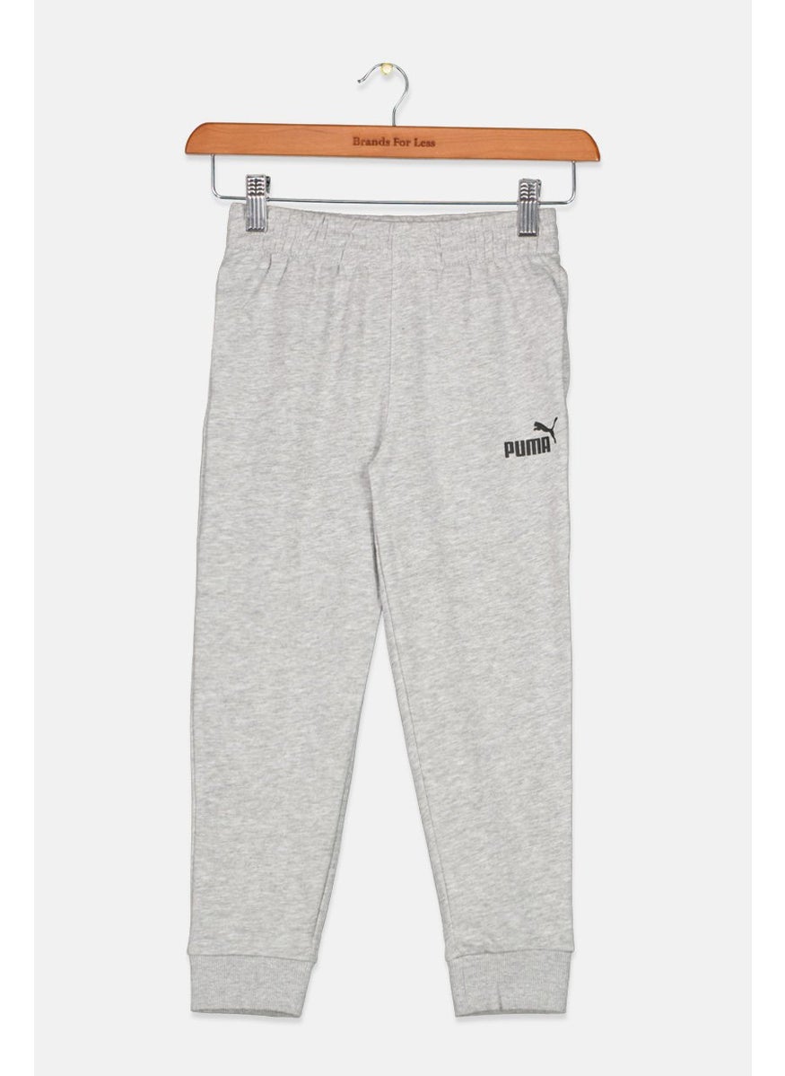 PUMA Kids Boy Brand Logo Jogger Pants, Light Heather Grey  - Image 1