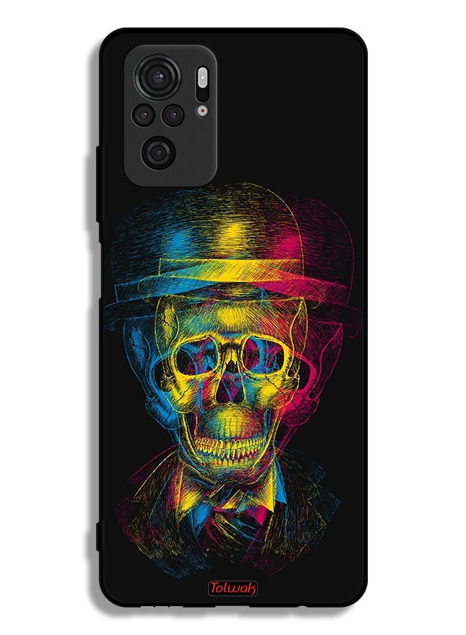 Tolwak Xiaomi Redmi Note 10 4G Protective Case Cover Skull Colorful Hat Fantasy Art - Image 2
