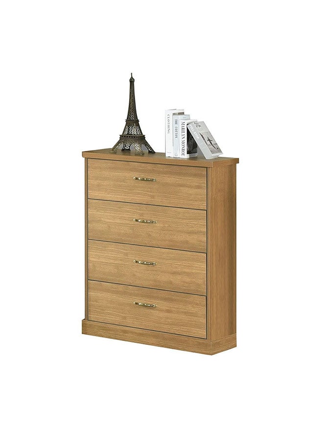 DANUBE HOME Zirco Chest OfÂ 4 Drawers Multifunctional Storage Organiser Space Saving Drawer Chest Modern Design Furniture For Bedroom Living Room L 76x39x109.4 Cm Brown Oak - Image 2