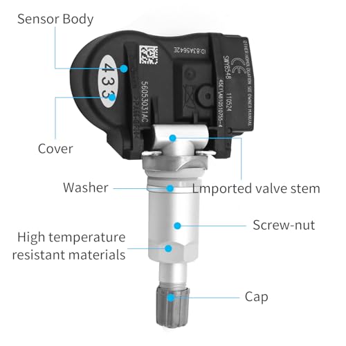 DUZFOREI 4 قطع 56053031AD حساسات ضغط الإطارات TPMS، بديل لشريزر 300 300C 2005 2006 2007 2008 2009 2010، بديل ل56029481AB 56029359AC - Image 4