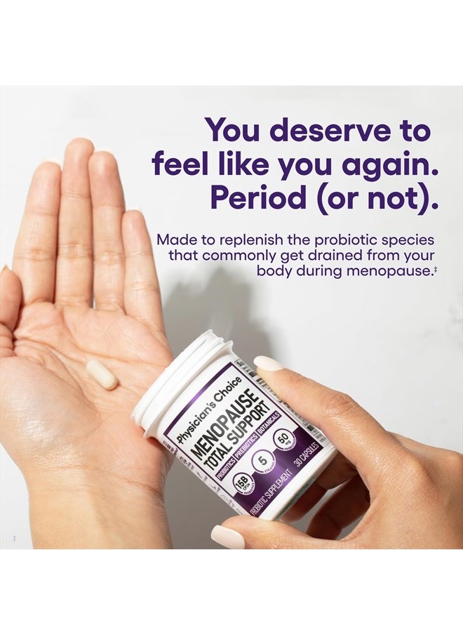 Physician's CHOICE - Menopause Probiotic Supplement for Women - Supports Hormone Balance, Hot Flashes, Night Sweats, Weight Management, Bloating & Gut Health - with Black Cohosh, Resveratrol+ - 30ct - Image 1