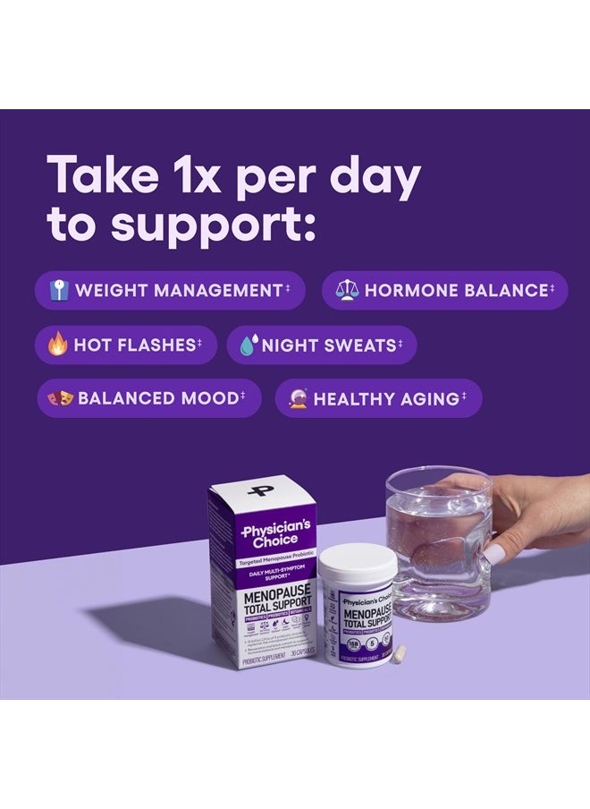 Physician's CHOICE - Menopause Probiotic Supplement for Women - Supports Hormone Balance, Hot Flashes, Night Sweats, Weight Management, Bloating & Gut Health - with Black Cohosh, Resveratrol+ - 30ct - Image 1