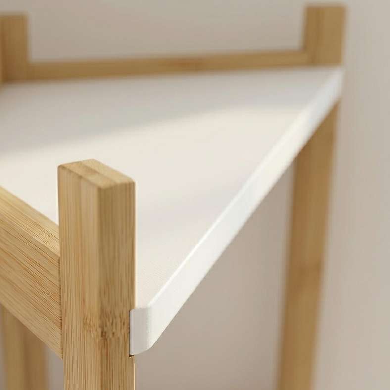 Pan Home Hera 4 Tier Corner Rack 30x30x85cm-Natural/White - 262MTA9900203 - Image 2