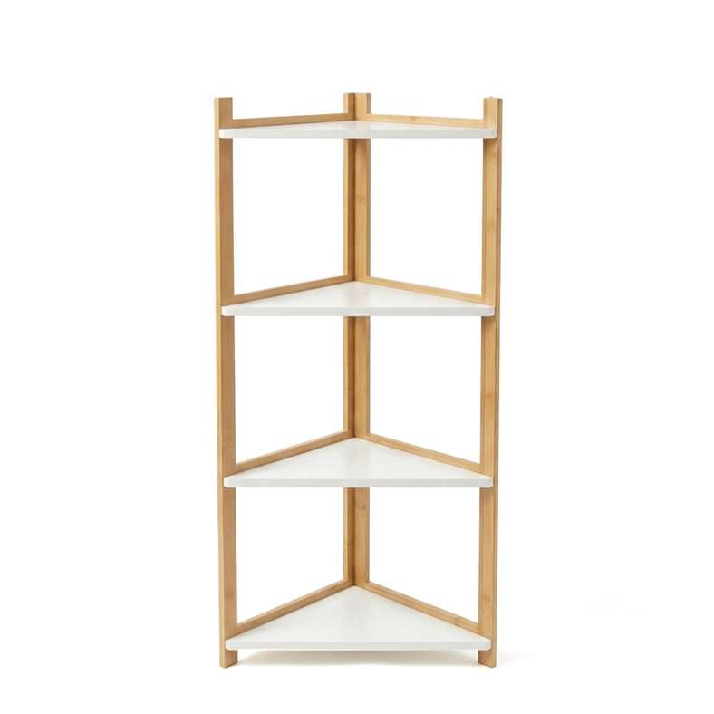 Pan Home Hera 4 Tier Corner Rack 30x30x85cm-Natural/White - 262MTA9900203 - Image 3