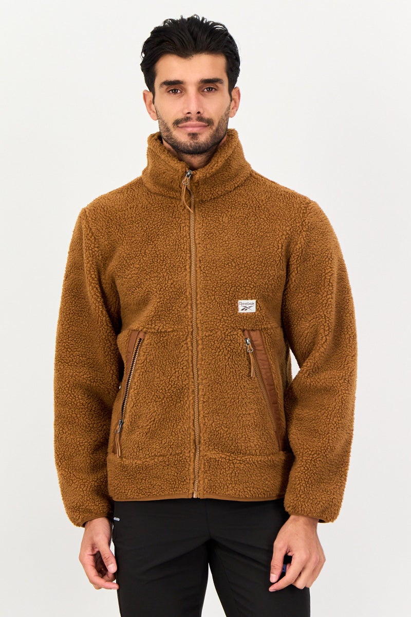 Reebok Men Sportswear Fit Long Sleeve Outdoor Jacket, Brown - Image 1