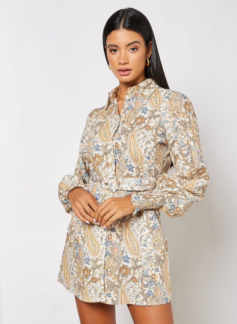 Charlie Holiday. Paisley Mini Shirt Dress - Image 1