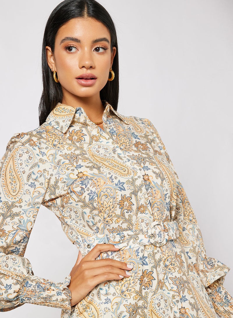 Charlie Holiday. Paisley Mini Shirt Dress - Image 3