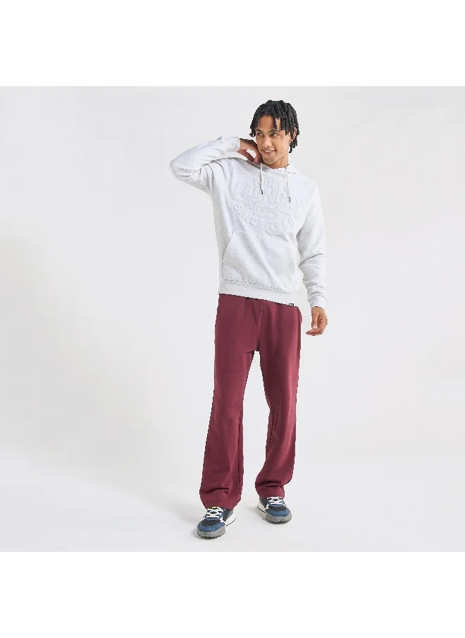 Splash FAV Embossed Hooded Sweatshirt with Long Sleeves and Kangaroo Pockets