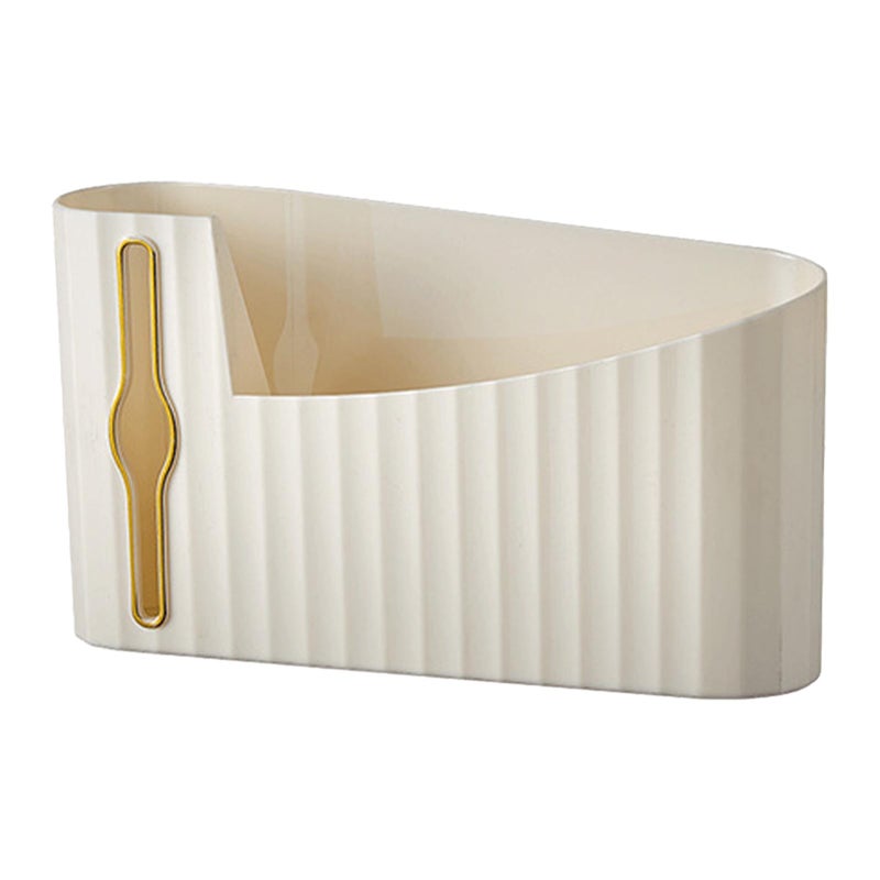 Garbage Bag Dispenser Wall Mounted Plastic Trash Bag Holder for Kitchen Bathroom Cream Color - Image 1