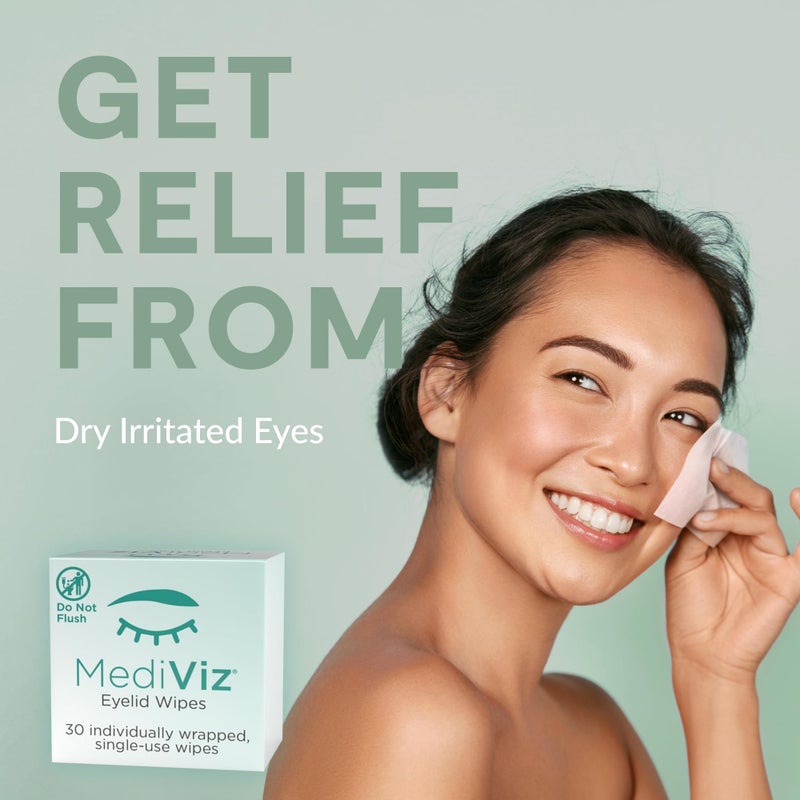 mediviz Eyelid Cleanser Wipes - 30 Single-Use Towelettes - Gentle, Hypoallergenic Eyelid Wipes for Soothing Itchy Eyes, Removing Debris & Eye Makeup, and More - Image 2
