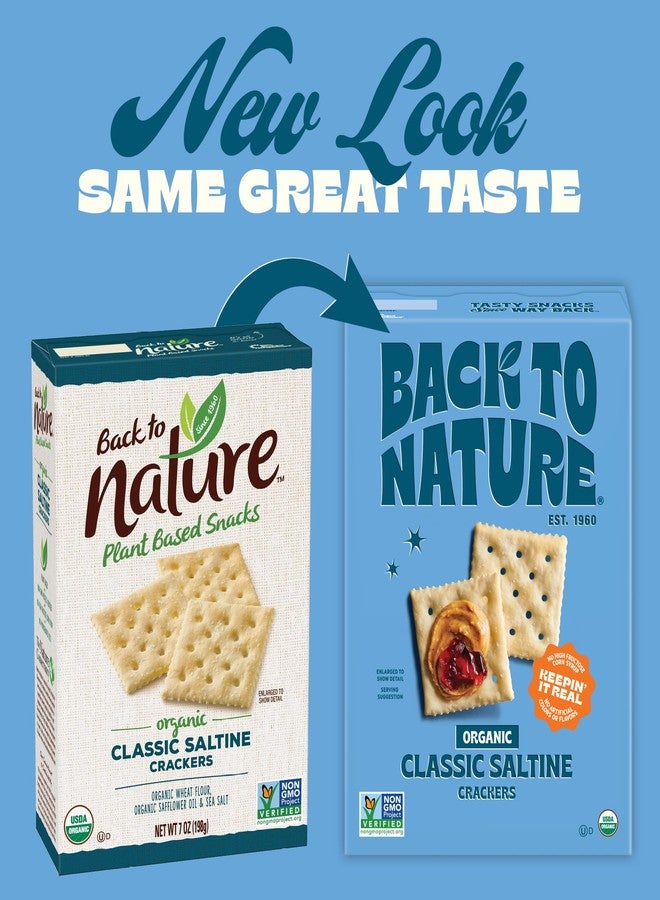 Back to Nature Organic Saltine Crackers, Non-GMO, Vegan Friendly Snack Cracker, Made with Wheat Flour & Sea Salt, Snack Happy, 5.5 oz Box - Image 5