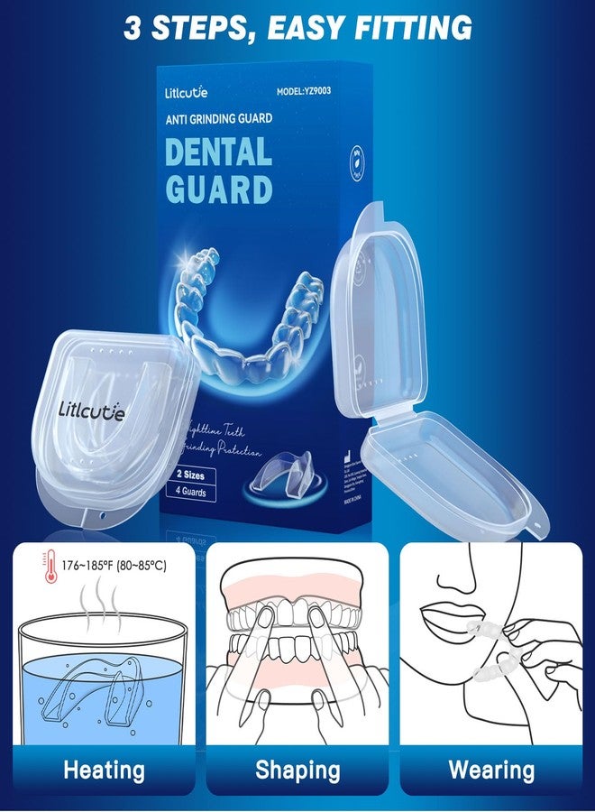 Litlcutie Anti Grinding Guard, Night Guard for Grinding Teeth at Night, Mouth Guard for Sleeping, 2 Sizes (4 Pack,Transparent - Image 3
